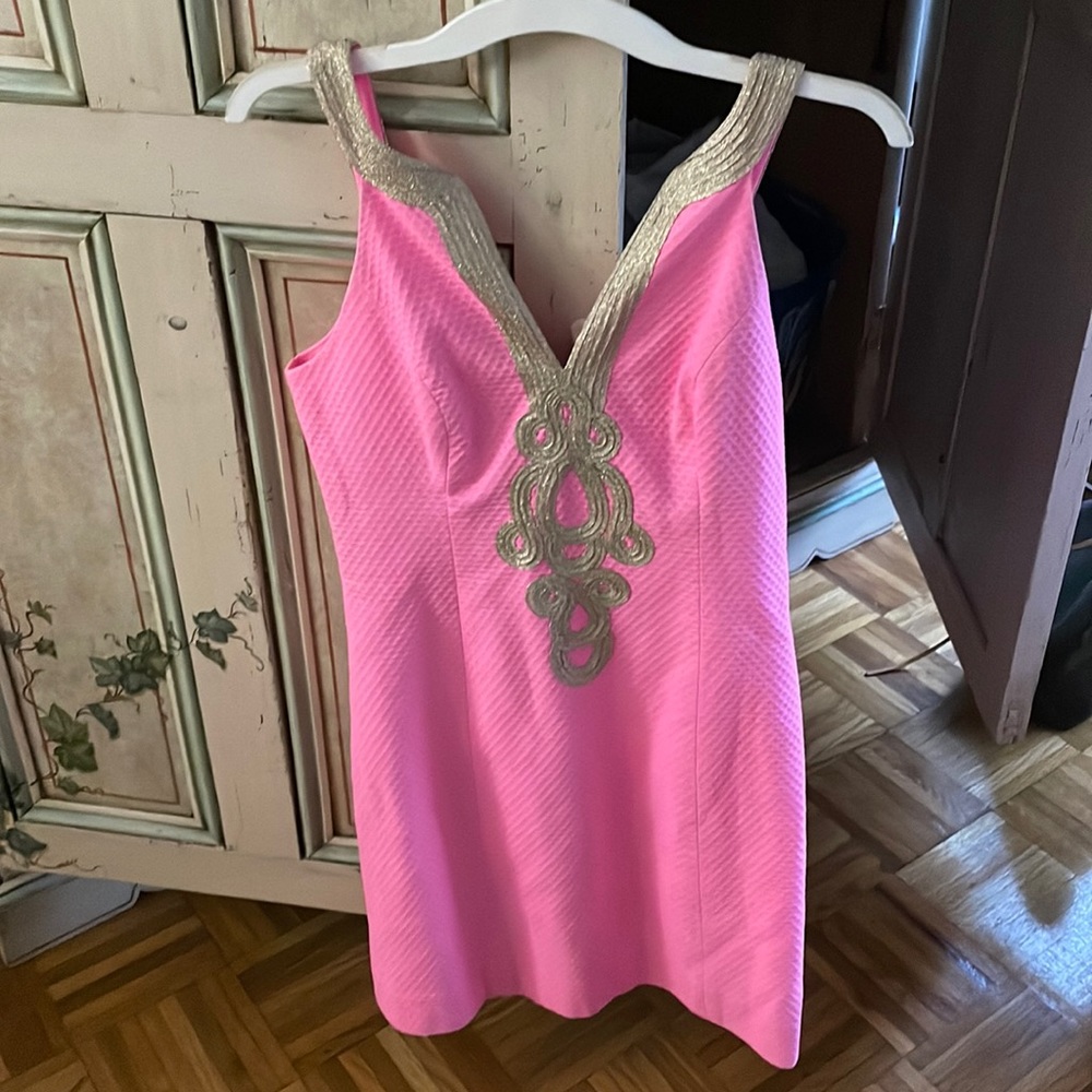 Pink and gold dress